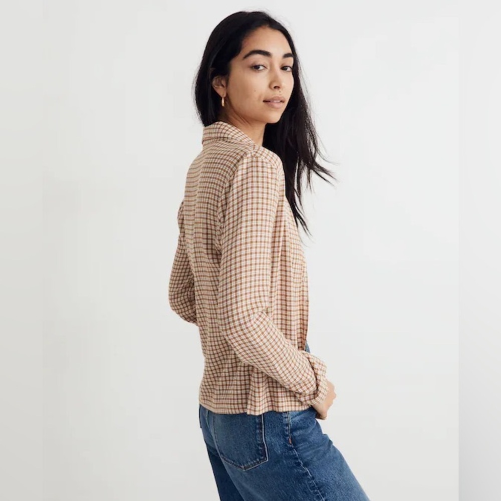 Madewell Crinkle Slim Button-Up Shirt in Plaid - Picture 2 of 6